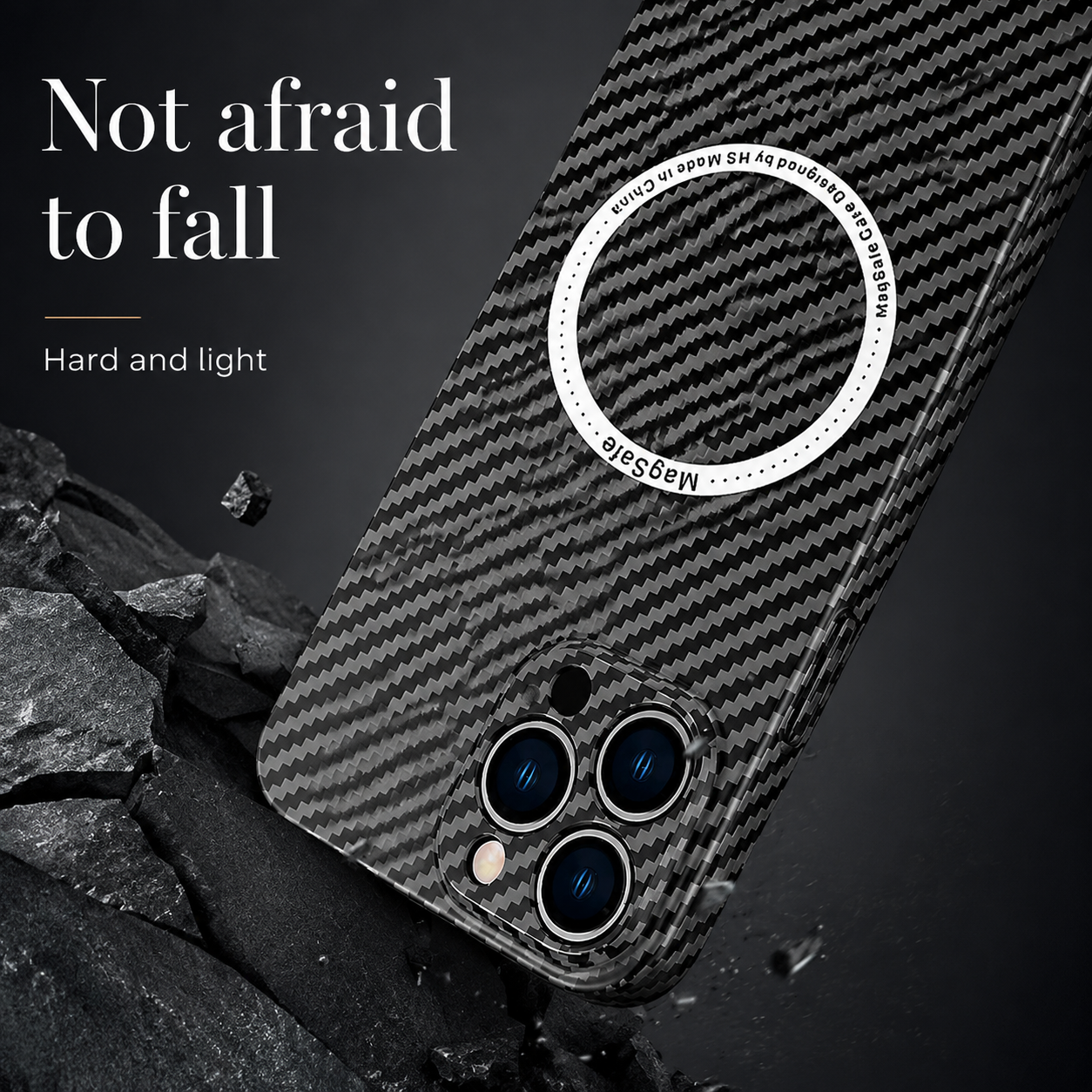 Premium iPhone Case MagSafe Compatible Carbon Fiber Magnetic Slim Cover Shockproof Lightweight Camera Lens Protection Protective Minimal Design
