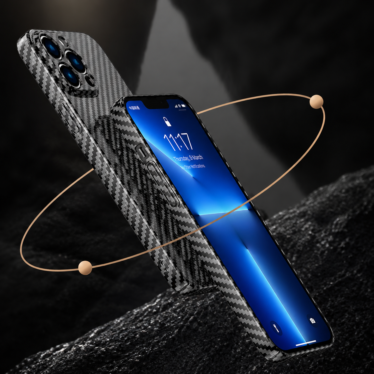 Premium iPhone Case MagSafe Compatible Carbon Fiber Magnetic Slim Cover Shockproof Lightweight Camera Lens Protection Protective Minimal Design