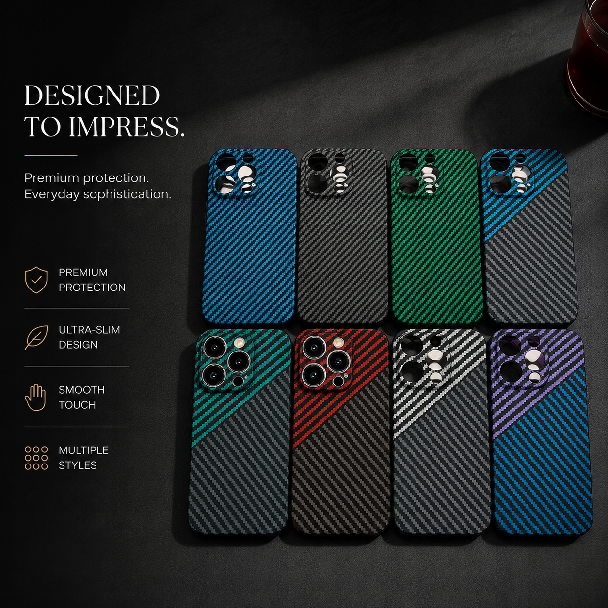 Premium iPhone Case MagSafe Compatible Carbon Fiber Matte Cover Hard PC Magnetic Shockproof Protective Camera Lens Guard Slim Full Coverage Design