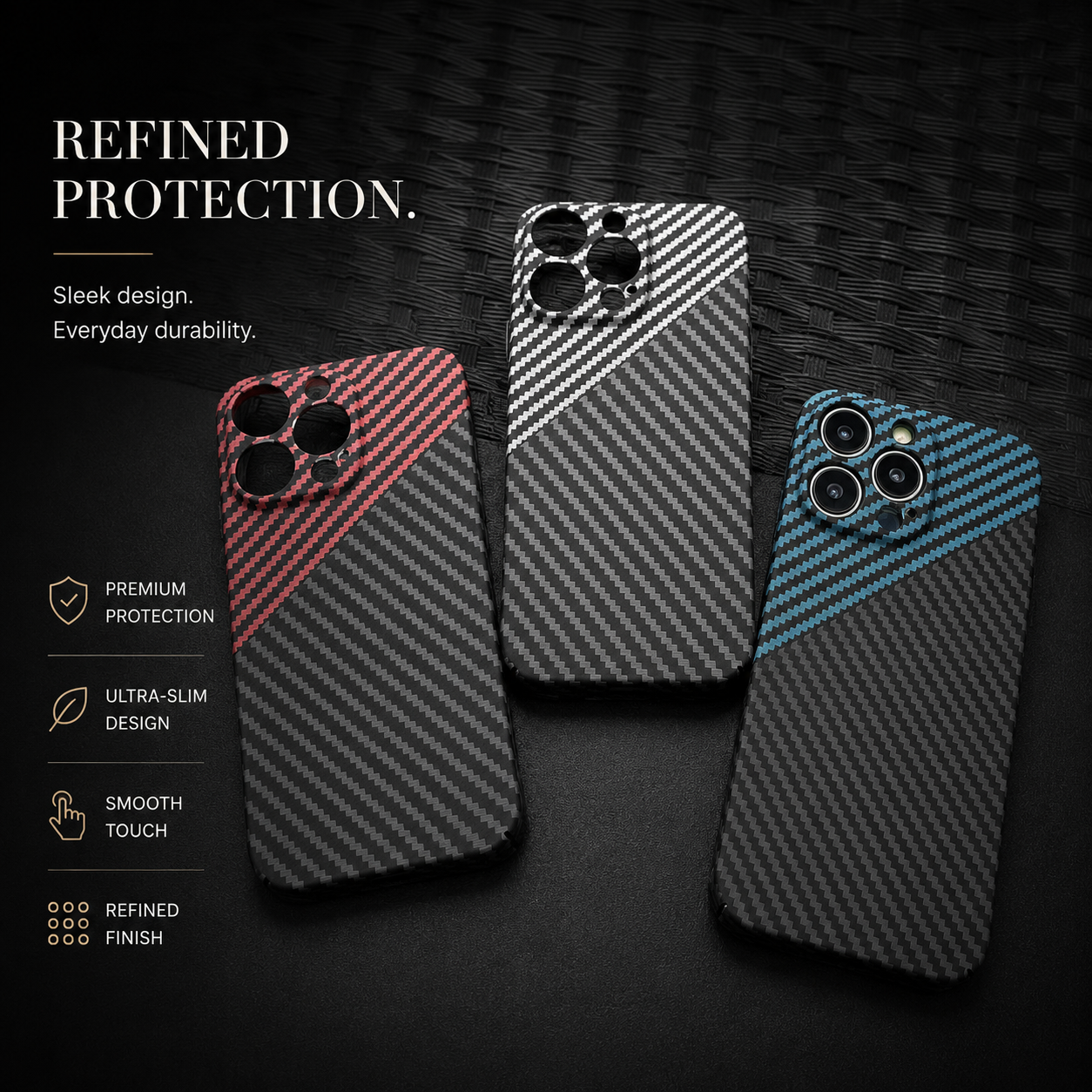 Premium iPhone Case MagSafe Compatible Carbon Fiber Matte Cover Hard PC Magnetic Shockproof Protective Camera Lens Guard Slim Full Coverage Design