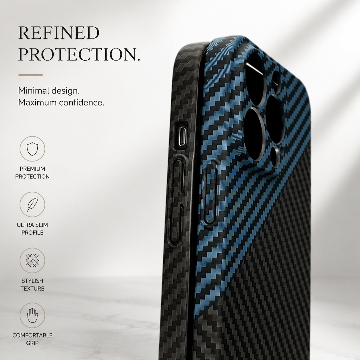 Premium iPhone Case MagSafe Compatible Carbon Fiber Matte Cover Hard PC Magnetic Shockproof Protective Camera Lens Guard Slim Full Coverage Design