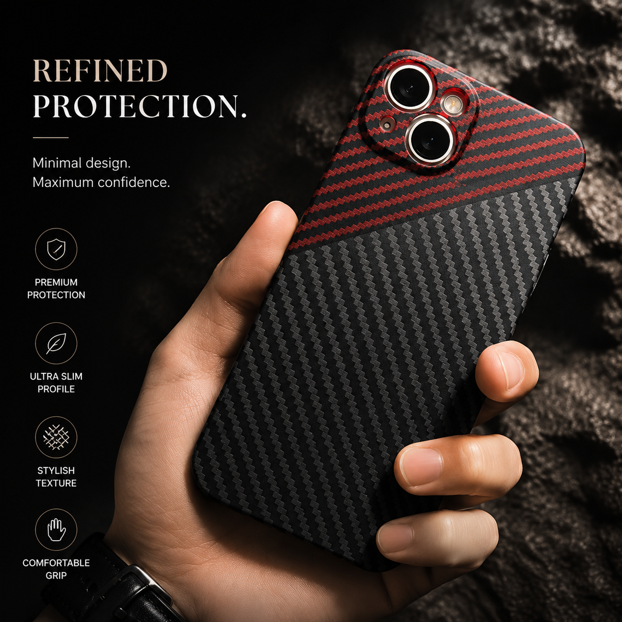 Premium iPhone Case MagSafe Compatible Carbon Fiber Matte Cover Hard PC Magnetic Shockproof Protective Camera Lens Guard Slim Full Coverage Design