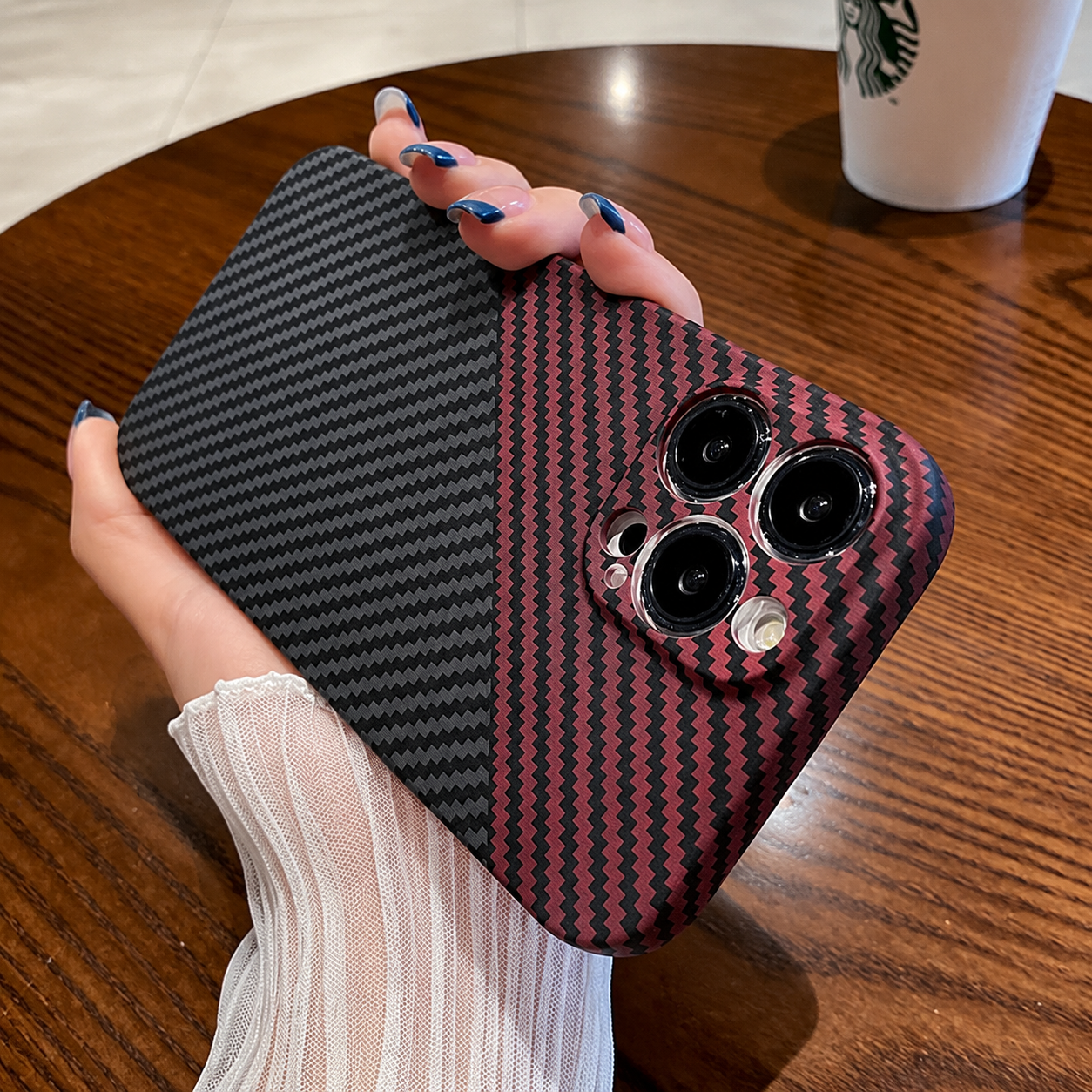 Premium iPhone Case MagSafe Compatible Carbon Fiber Matte Cover Hard PC Magnetic Shockproof Protective Camera Lens Guard Slim Full Coverage Design