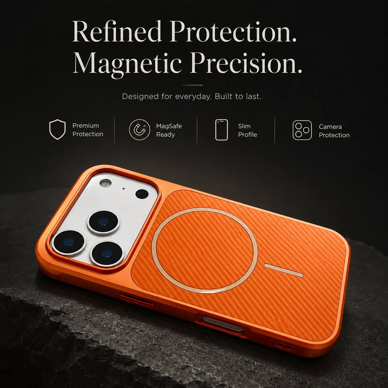 Premium iPhone Case MagSafe Compatible Carbon Fiber Protective Cover Magnetic Wireless Charging Camera Lens Protection Electroplated Shockproof Anti Scratch Slim