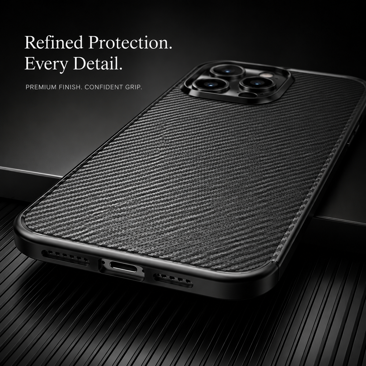 Premium iPhone Case MagSafe Compatible Carbon Fiber Texture Silicone Cover Ultra Thin Shockproof Protective Camera Lens Guard Slim Full Coverage Design