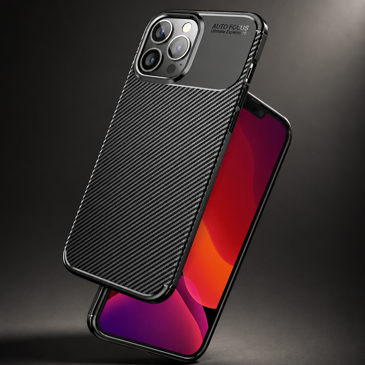 Premium iPhone Case MagSafe Compatible Carbon Fiber Texture Silicone Cover Ultra Thin Shockproof Protective Camera Lens Guard Slim Full Coverage Design