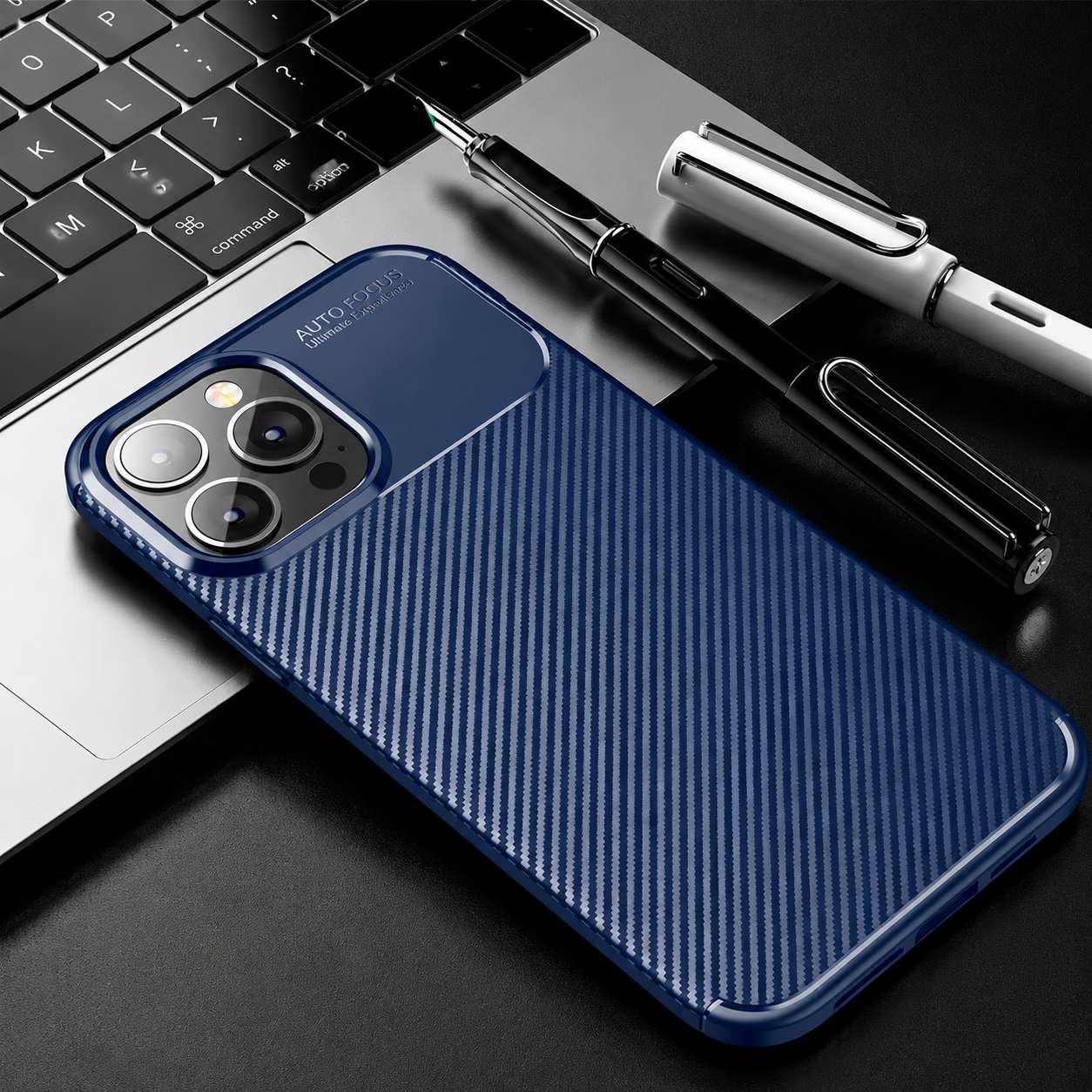 Premium iPhone Case MagSafe Compatible Carbon Fiber Texture Silicone Cover Ultra Thin Shockproof Protective Camera Lens Guard Slim Full Coverage Design