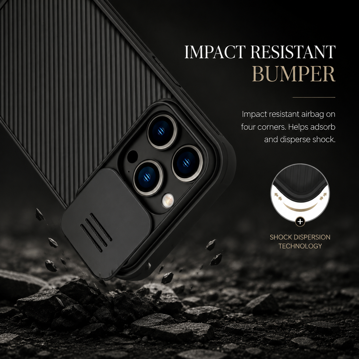 Premium iPhone Case MagSafe Compatible Carbon Fiber Texture Sliding Camera Cover Magnetic Cover Shockproof Protective Lens Guard Slim Design