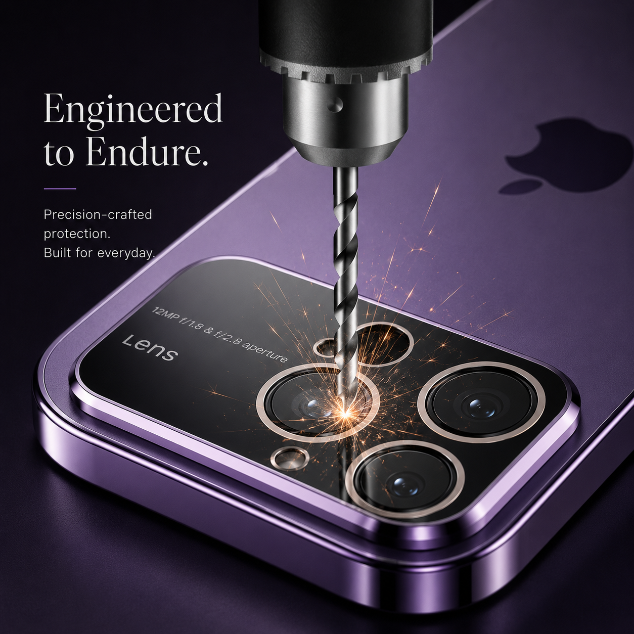 Premium iPhone Case MagSafe Compatible Clear Acrylic Cover Tempered Glass Camera Guard Plated Edge Magnetic Shockproof Anti Scratch Slim Design