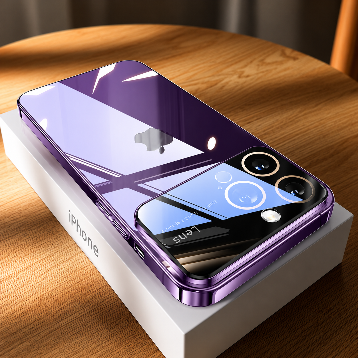 Premium iPhone Case MagSafe Compatible Clear Acrylic Cover Tempered Glass Camera Guard Plated Edge Magnetic Shockproof Anti Scratch Slim Design