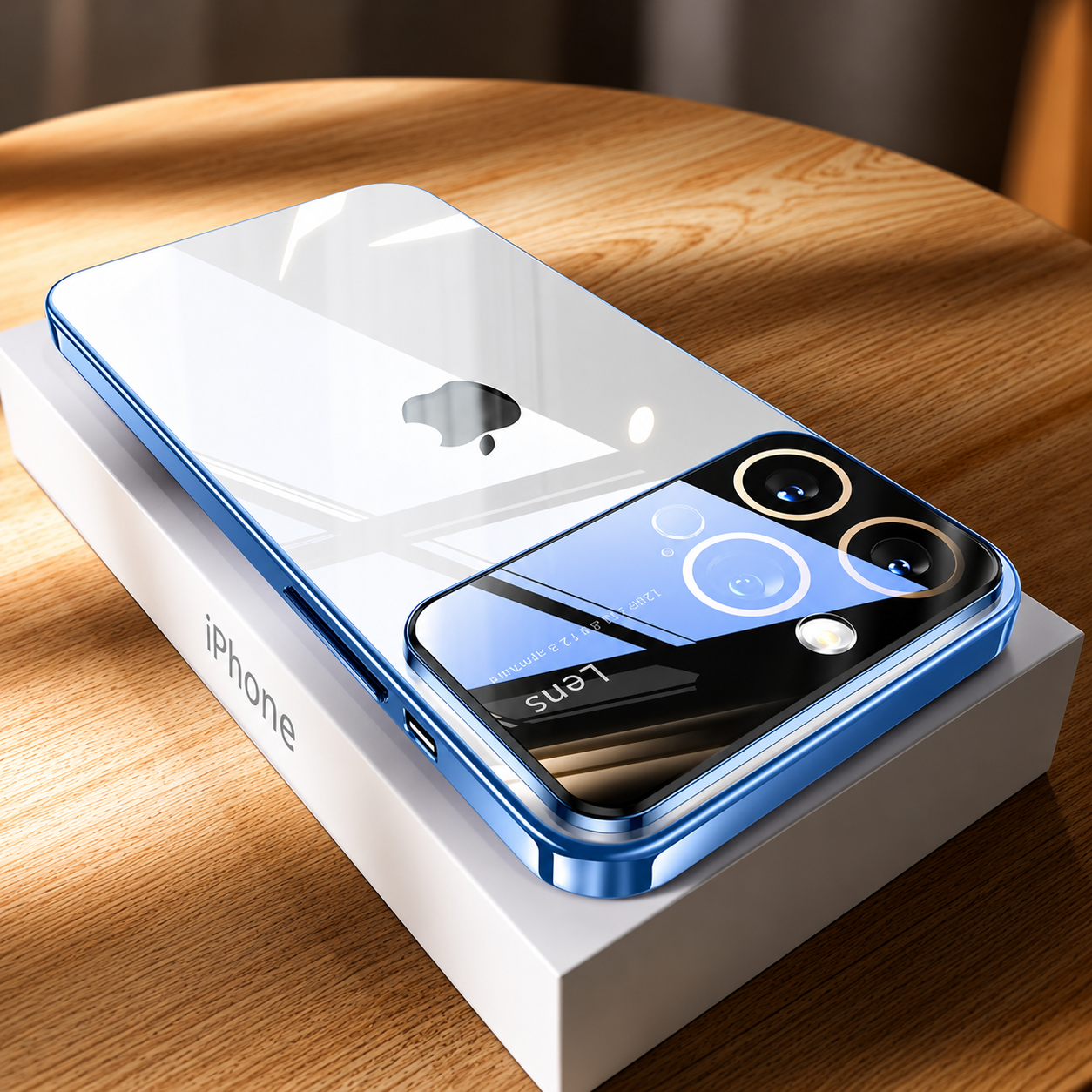 Premium iPhone Case MagSafe Compatible Clear Acrylic Cover Tempered Glass Camera Guard Plated Edge Magnetic Shockproof Anti Scratch Slim Design