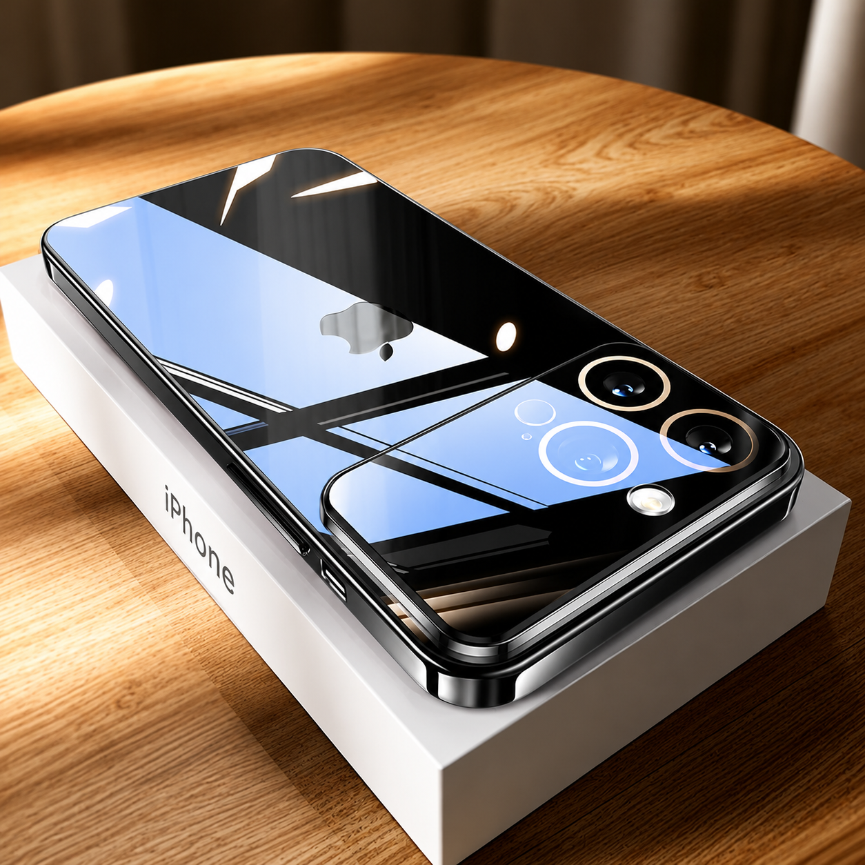 Premium iPhone Case MagSafe Compatible Clear Acrylic Cover Tempered Glass Camera Guard Plated Edge Magnetic Shockproof Anti Scratch Slim Design