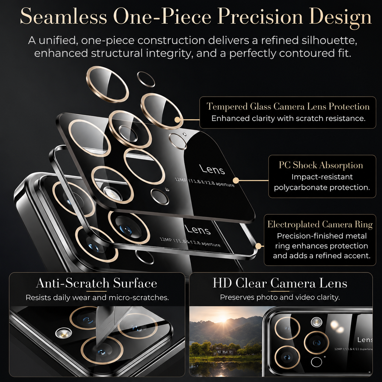 Premium iPhone Case MagSafe Compatible Clear Glass Back Cover Silicone Bumper Magnetic Shock Absorbing Protective Camera Lens Guard Ultra Thin Design