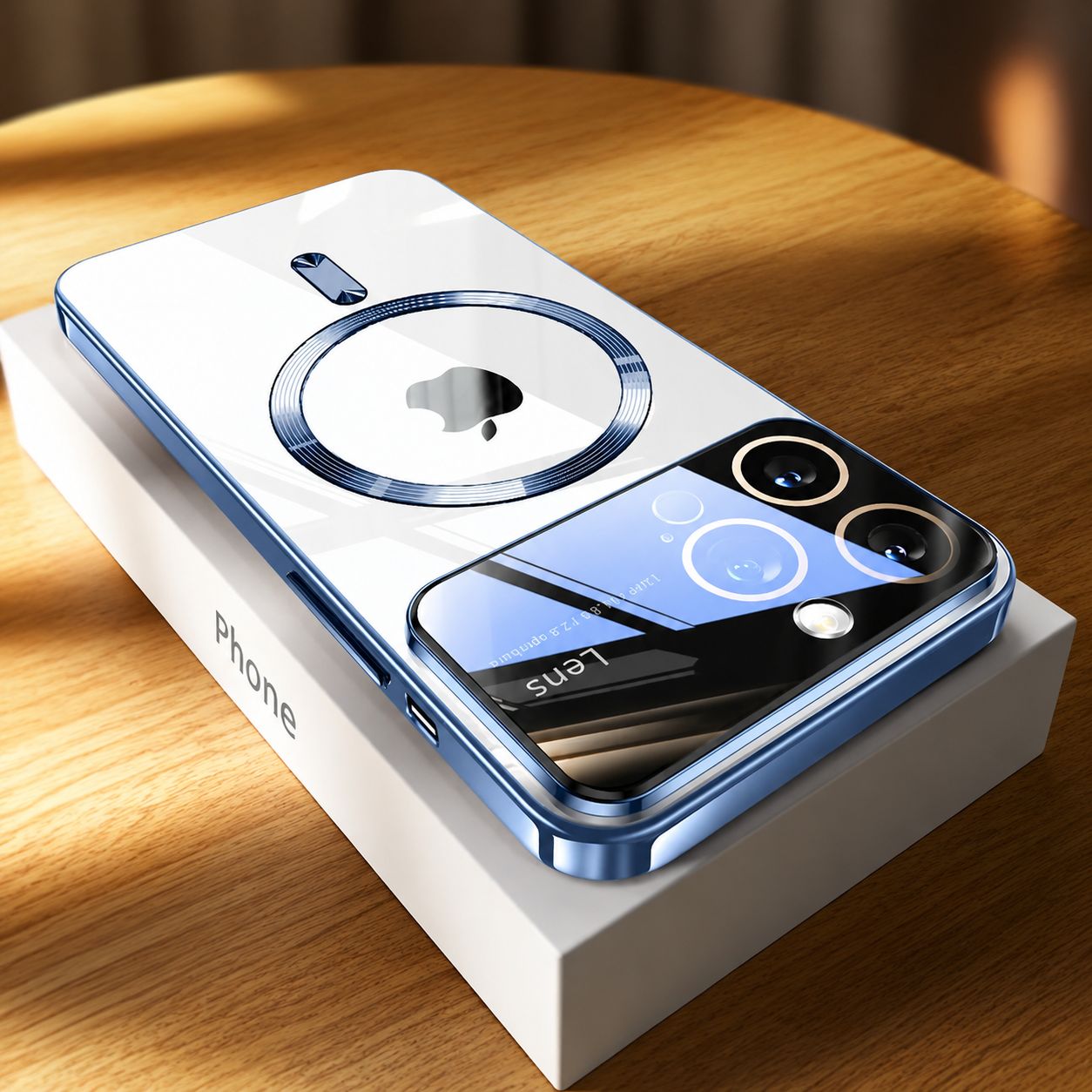 Premium iPhone Case MagSafe Compatible Clear Glass Back Cover Silicone Bumper Magnetic Shock Absorbing Protective Camera Lens Guard Ultra Thin Design