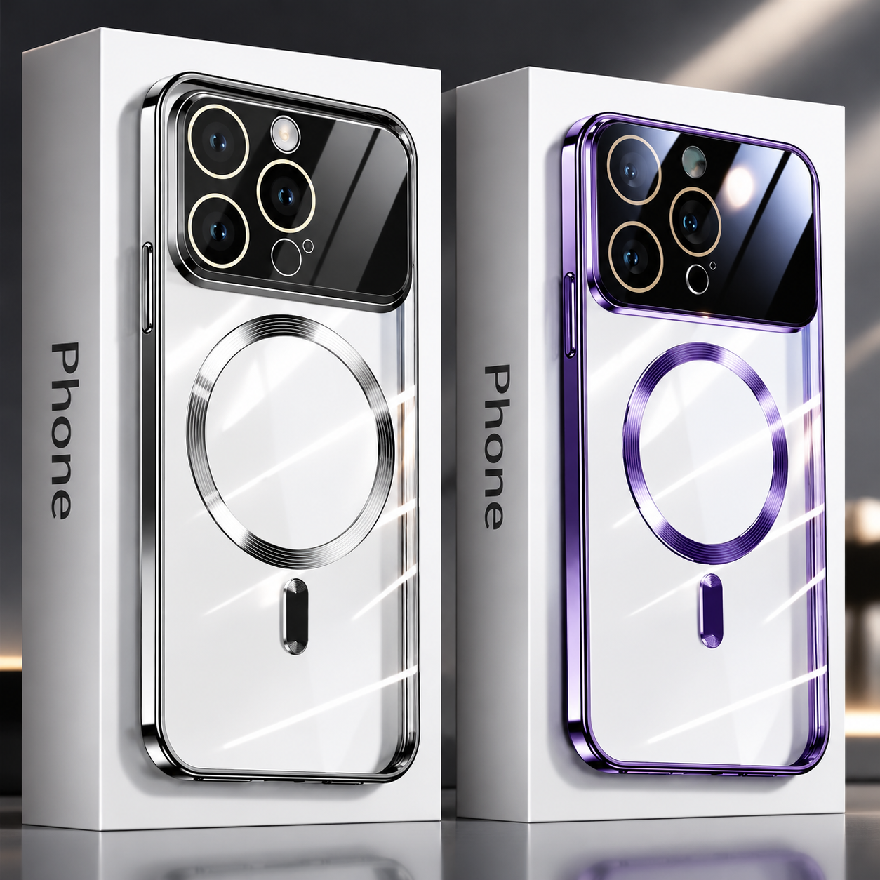 Premium iPhone Case MagSafe Compatible Clear Glass Back Cover Silicone Bumper Magnetic Shock Absorbing Protective Camera Lens Guard Ultra Thin Design