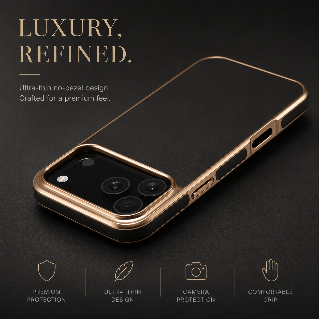 Premium iPhone Case MagSafe Compatible Cowhide Leather Cover Electroplated Edge Camera Protection Shockproof Anti Scratch Non Slip Slim Lightweight Design