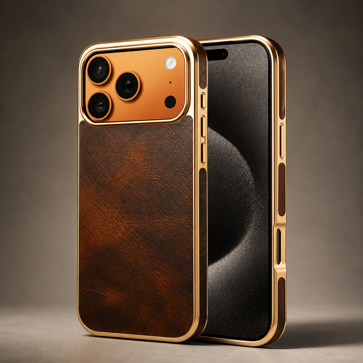 Premium iPhone Case MagSafe Compatible Cowhide Leather Cover Electroplated Edge Camera Protection Shockproof Anti Scratch Non Slip Slim Lightweight Design
