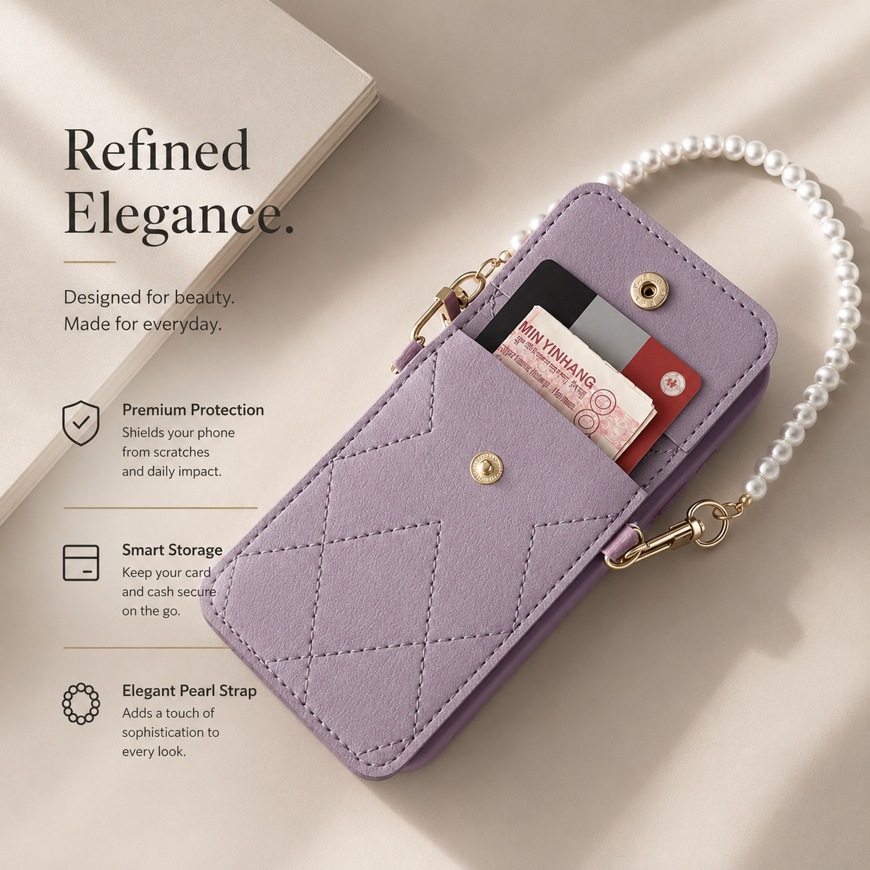 Premium iPhone Case MagSafe Compatible Crossbody Wallet Cover Card Holder Strap Magnetic Cover 3D Metal Texture Shockproof Camera Lens Protection Slim Design