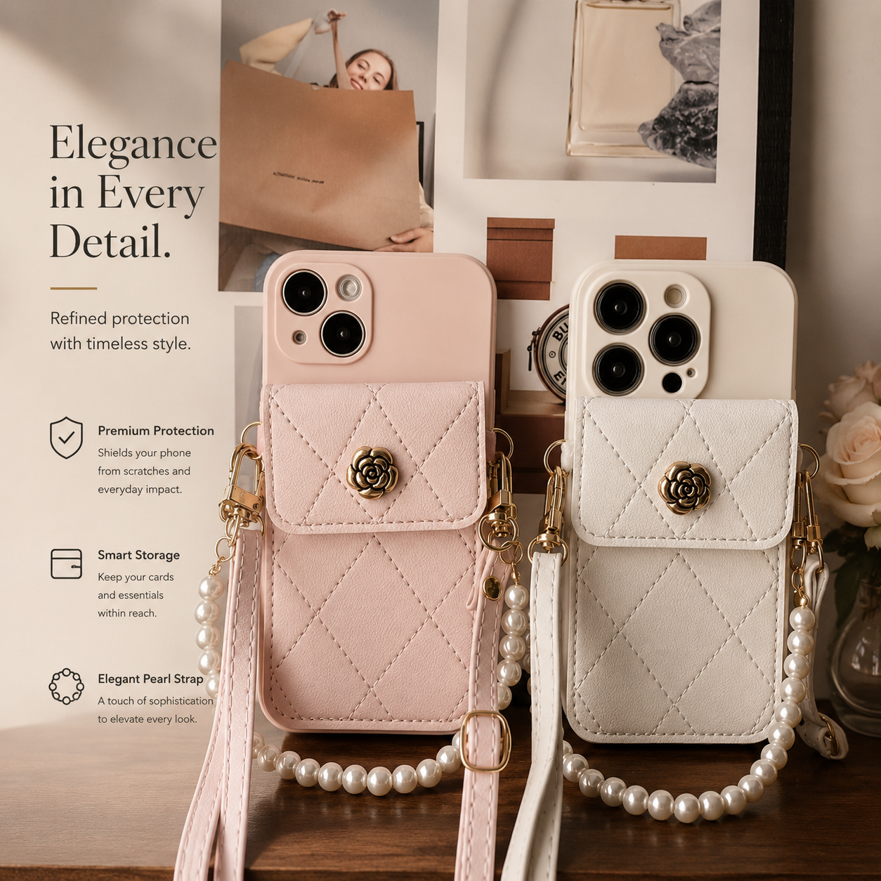 Premium iPhone Case MagSafe Compatible Crossbody Wallet Cover Card Holder Strap Magnetic Cover 3D Metal Texture Shockproof Camera Lens Protection Slim Design