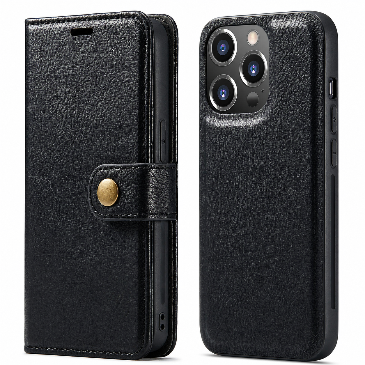 Premium iPhone Case MagSafe Compatible Detachable Leather Wallet Cover Magnetic Card Holder Shockproof Protective Camera Lens Protection Slim Design