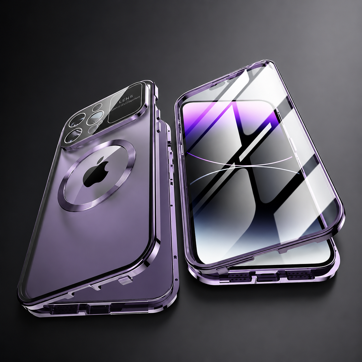 Premium iPhone Case MagSafe Compatible Double Sided Tempered Glass Magnetic Frame Shockproof Protective Cover Camera Lens Protection Full Coverage Slim Design