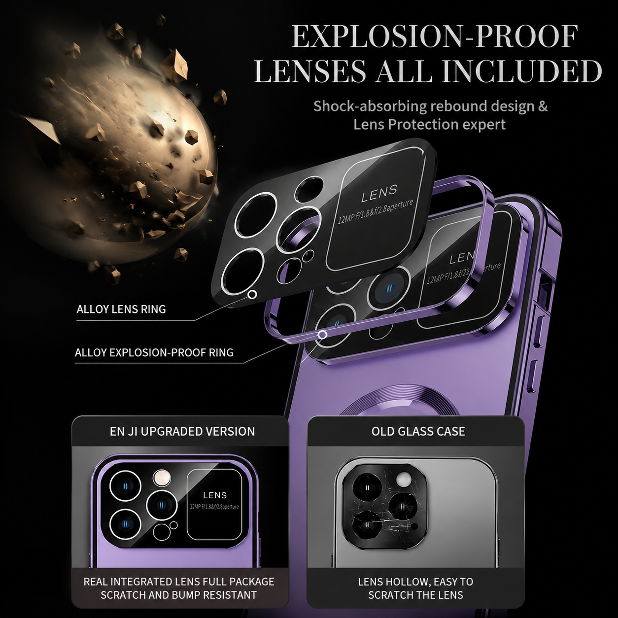 Premium iPhone Case MagSafe Compatible Double Sided Tempered Glass Magnetic Frame Shockproof Protective Cover Camera Lens Protection Full Coverage Slim Design