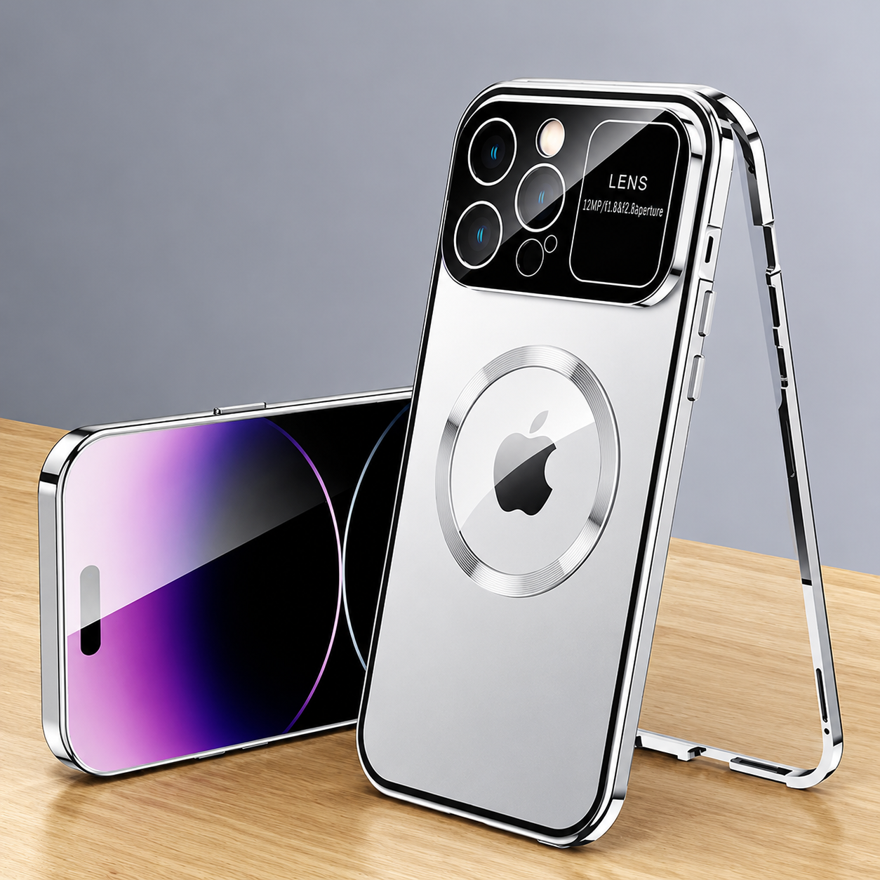 Premium iPhone Case MagSafe Compatible Double Sided Tempered Glass Magnetic Frame Shockproof Protective Cover Camera Lens Protection Full Coverage Slim Design