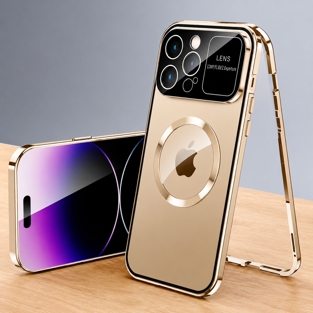 Premium iPhone Case MagSafe Compatible Double Sided Tempered Glass Magnetic Frame Shockproof Protective Cover Camera Lens Protection Full Coverage Slim Design