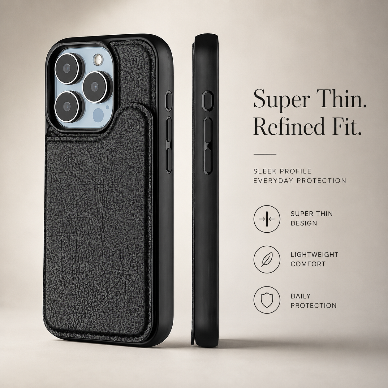 Premium iPhone Case MagSafe Compatible Flip Leather Wallet Protective Cover Card Holder Shockproof Magnetic Closure Anti Fingerprint Full Access Design