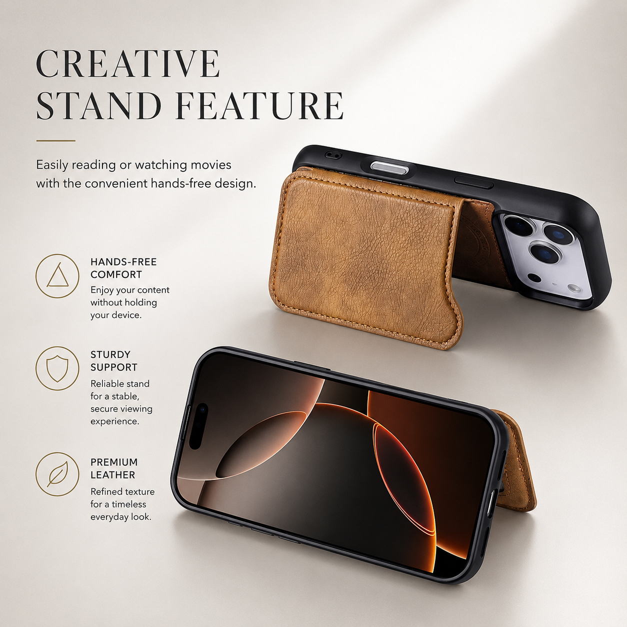 Premium iPhone Case MagSafe Compatible Flip Leather Wallet Protective Cover Card Holder Shockproof Magnetic Closure Anti Fingerprint Full Access Design