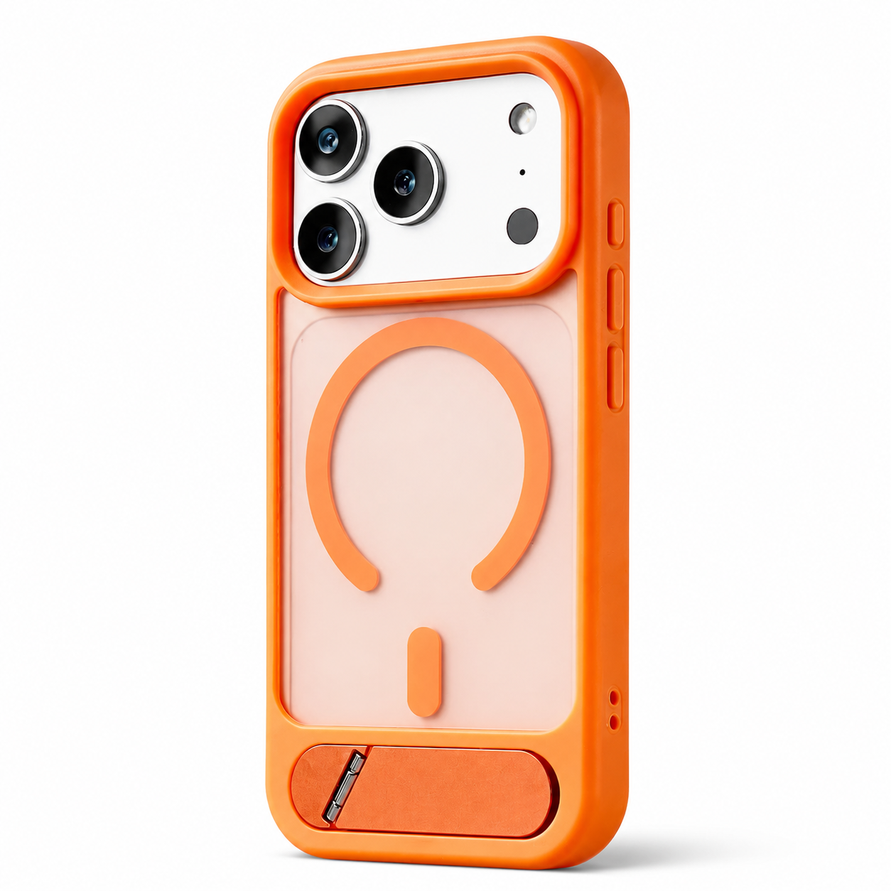 Premium iPhone Case MagSafe Compatible Foldable Stand Cover Shockproof PC Matte Anti Fingerprint Non Slip Camera Protection Half Wrapped Design