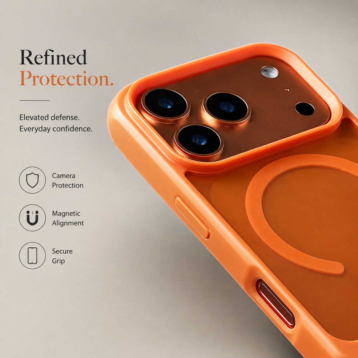 Premium iPhone Case MagSafe Compatible Foldable Stand Cover Shockproof PC Matte Anti Fingerprint Non Slip Camera Protection Half Wrapped Design