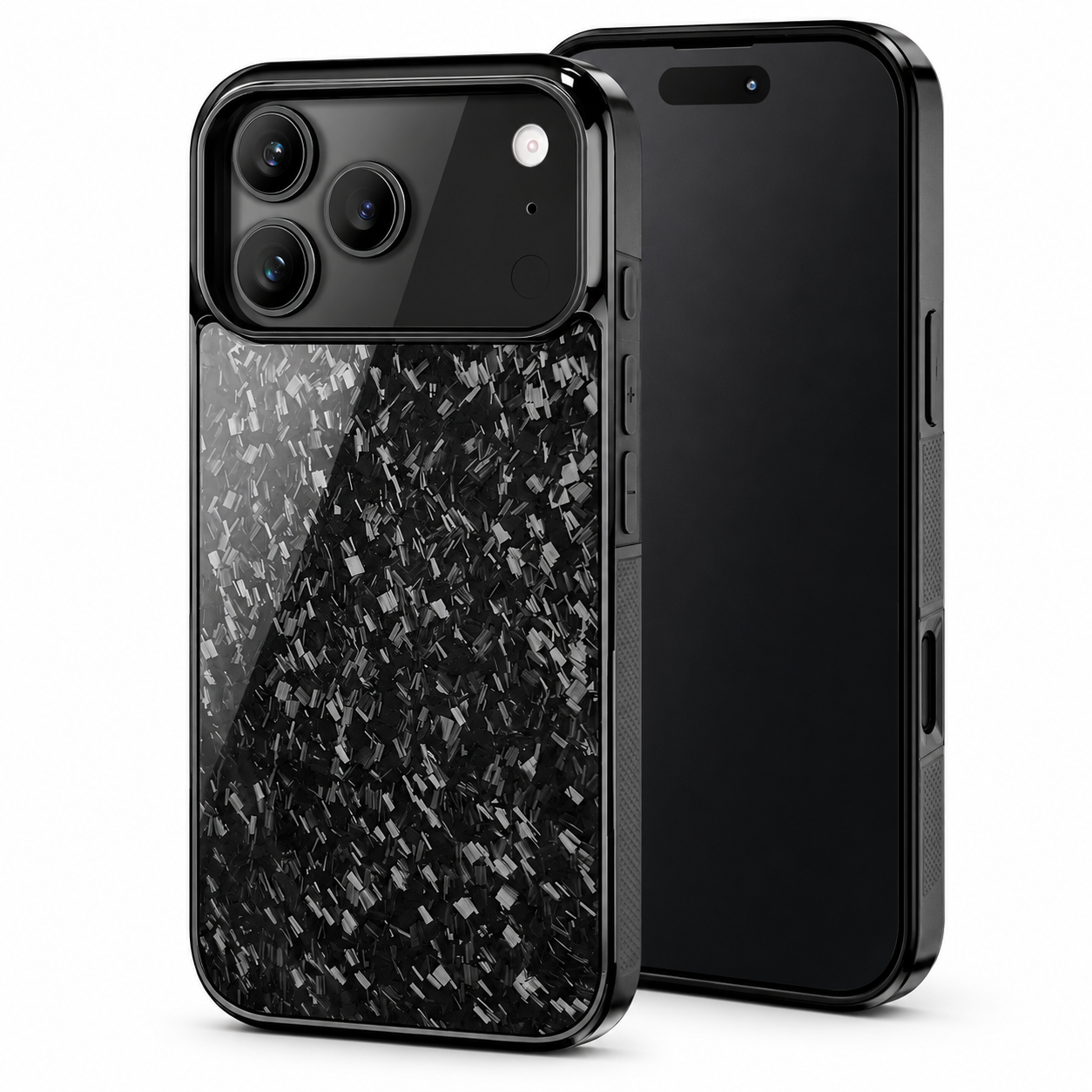 Premium iPhone Case MagSafe Compatible Forged Carbon Fiber Cover Shockproof TPU Hybrid Camera Protection Non Slip Slim Full Coverage Design