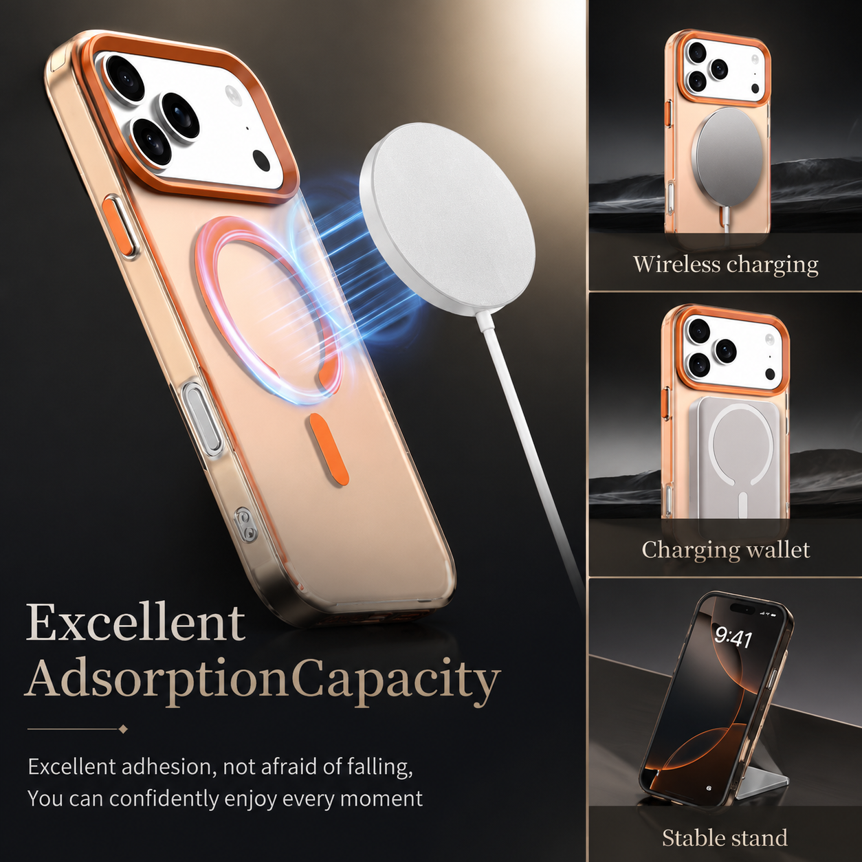 Premium iPhone Case MagSafe Compatible Frosted Clear Silicone Cover Magnetic Shockproof Anti Fingerprint Soft Touch Slim Lightweight Protective Design
