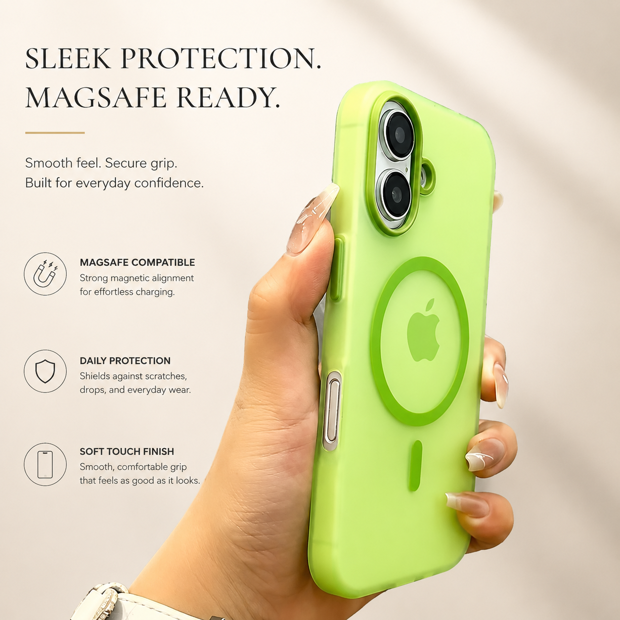 Premium iPhone Case MagSafe Compatible Frosted Clear Silicone Cover Magnetic Shockproof Anti Fingerprint Soft Touch Slim Lightweight Protective Design