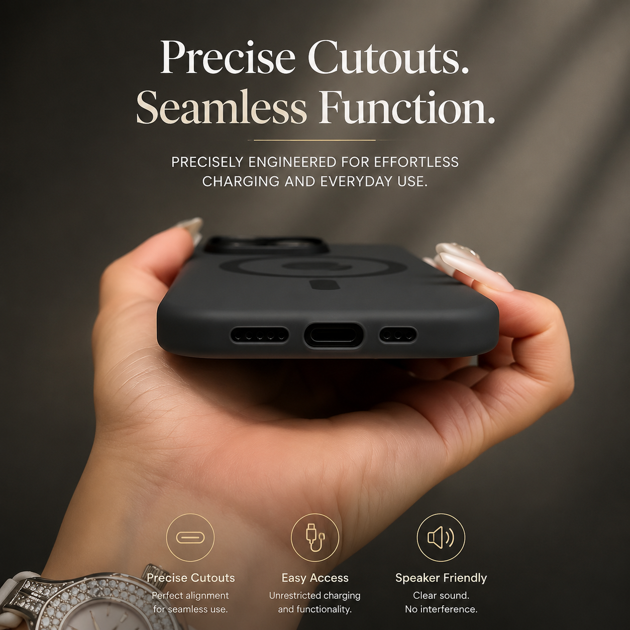 Premium iPhone Case MagSafe Compatible Frosted Clear Silicone Cover Magnetic Shockproof Anti Fingerprint Soft Touch Slim Lightweight Protective Design