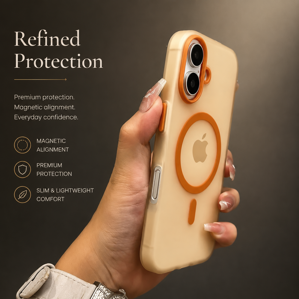 Premium iPhone Case MagSafe Compatible Frosted Clear Silicone Cover Magnetic Shockproof Anti Fingerprint Soft Touch Slim Lightweight Protective Design