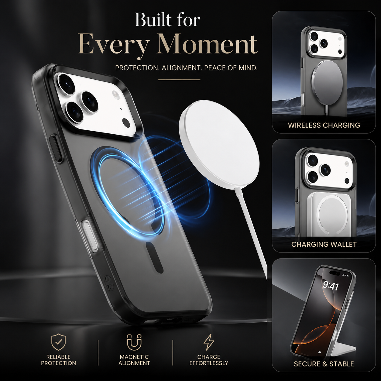 Premium iPhone Case MagSafe Compatible Frosted Clear Silicone Cover Magnetic Shockproof Anti Fingerprint Soft Touch Slim Lightweight Protective Design