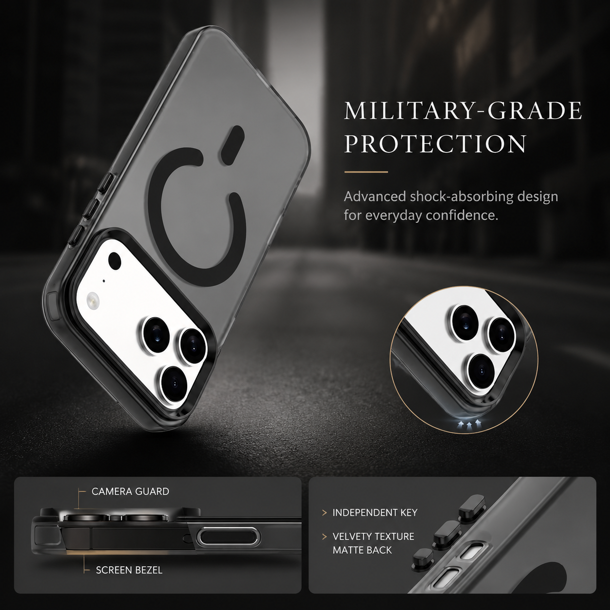 Premium iPhone Case MagSafe Compatible Frosted Clear Silicone Cover Magnetic Shockproof Anti Fingerprint Soft Touch Slim Lightweight Protective Design