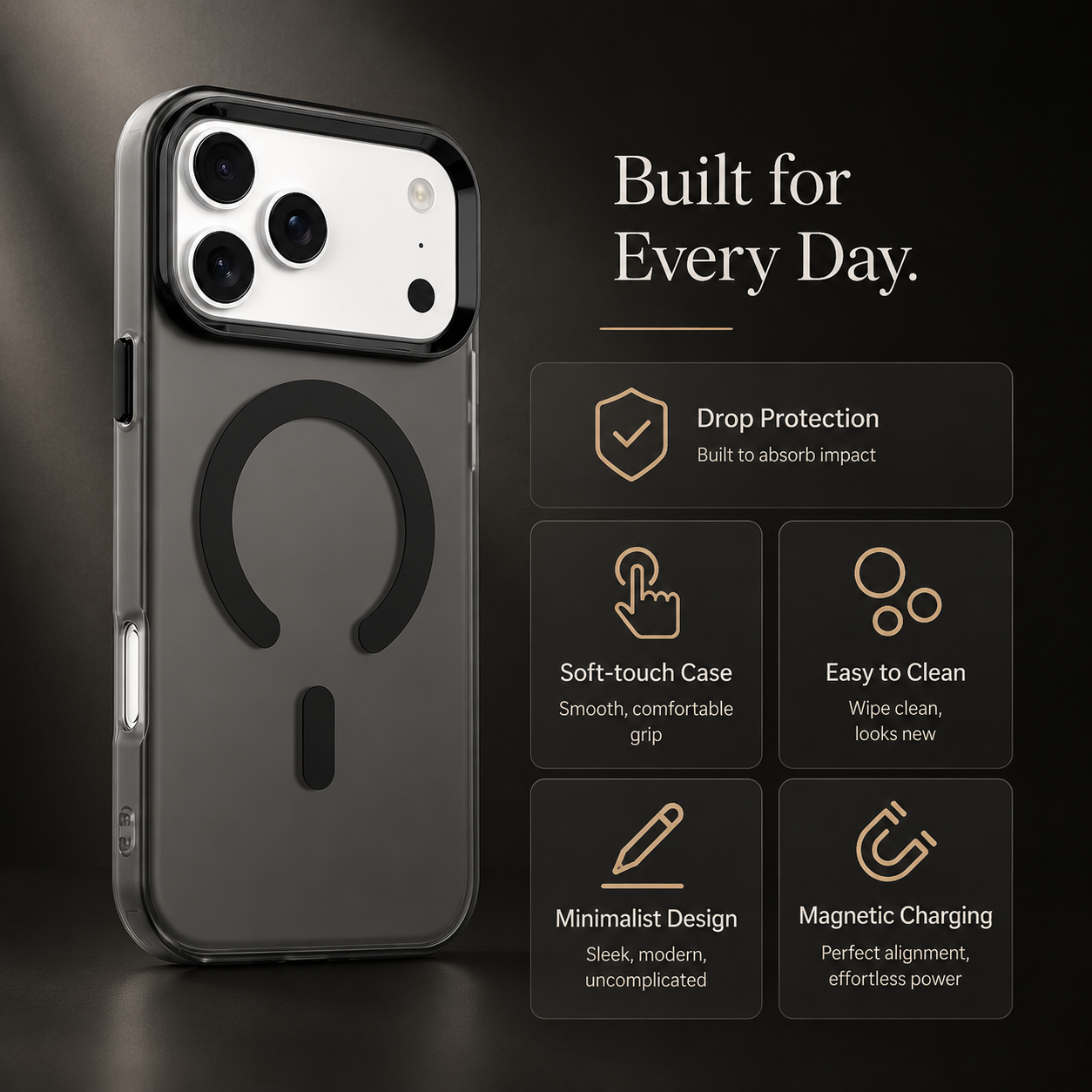 Premium iPhone Case MagSafe Compatible Frosted Clear Silicone Cover Magnetic Shockproof Anti Fingerprint Soft Touch Slim Lightweight Protective Design