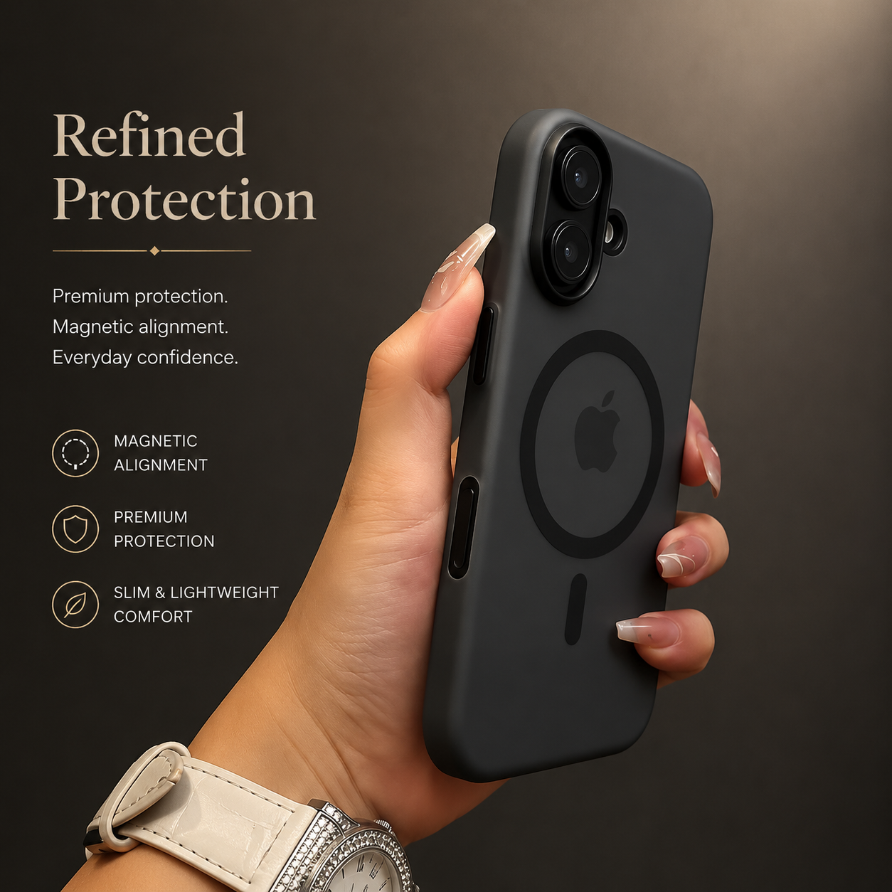 Premium iPhone Case MagSafe Compatible Frosted Clear Silicone Cover Magnetic Shockproof Anti Fingerprint Soft Touch Slim Lightweight Protective Design