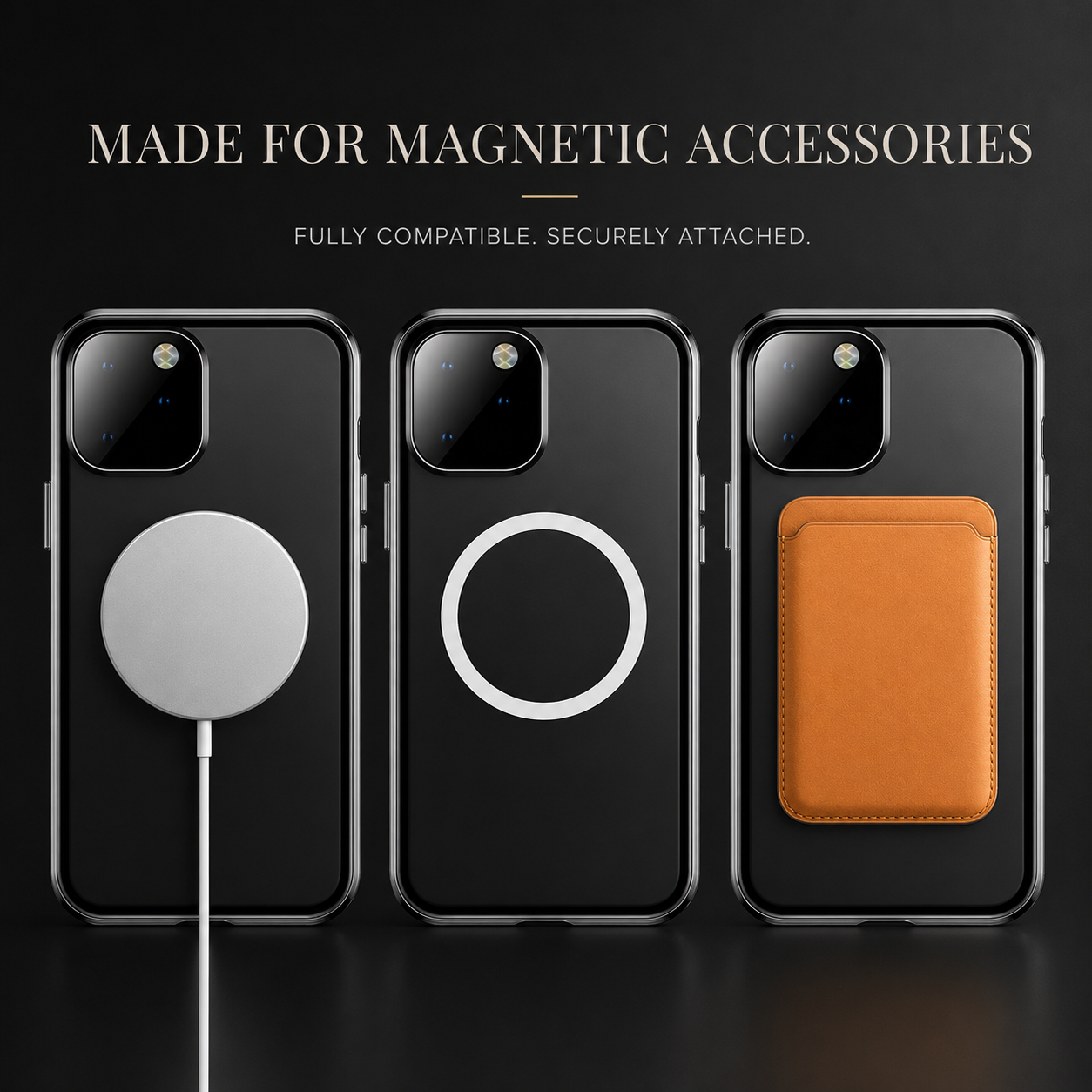 Premium iPhone Case MagSafe Compatible Full Body Aluminum Frame Tempered Glass Clear Cover Magnetic Shockproof Protective Camera Guard Slim Design