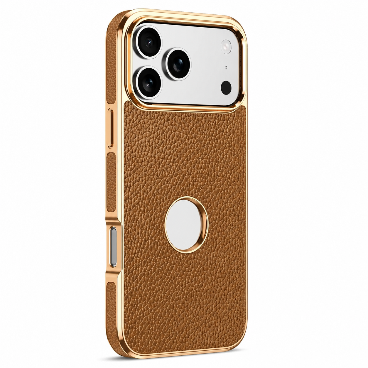 Premium iPhone Case MagSafe Compatible Genuine Cowhide Leather Protective Cover Lychee Texture Shockproof Anti Fingerprint Slim Full Coverage Design