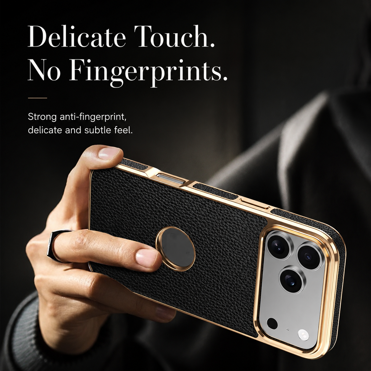 Premium iPhone Case MagSafe Compatible Genuine Cowhide Leather Protective Cover Lychee Texture Shockproof Anti Fingerprint Slim Full Coverage Design