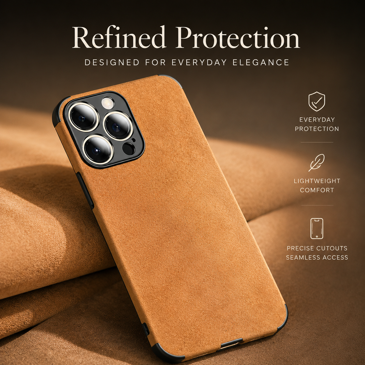 Premium iPhone Case MagSafe Compatible Genuine Leather Cover Magnetic Protective Camera Lens Guard Shock Absorbing Slim Full Coverage Design