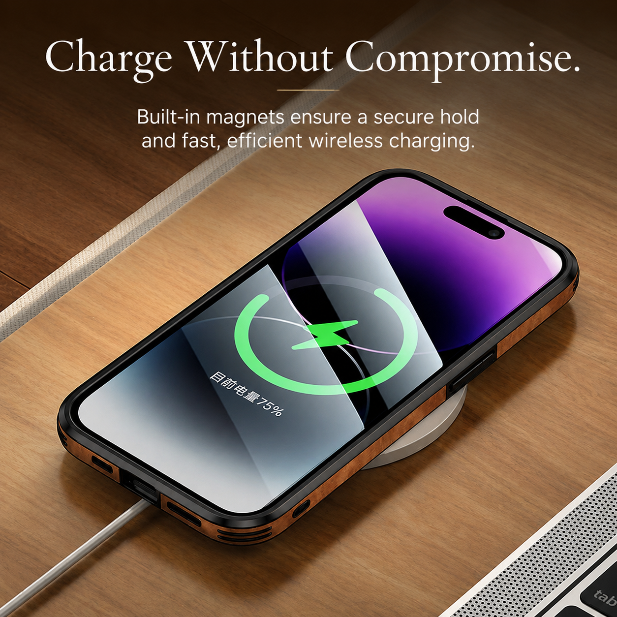 Premium iPhone Case MagSafe Compatible Genuine Leather Cover Magnetic Protective Camera Lens Guard Shock Absorbing Slim Full Coverage Design