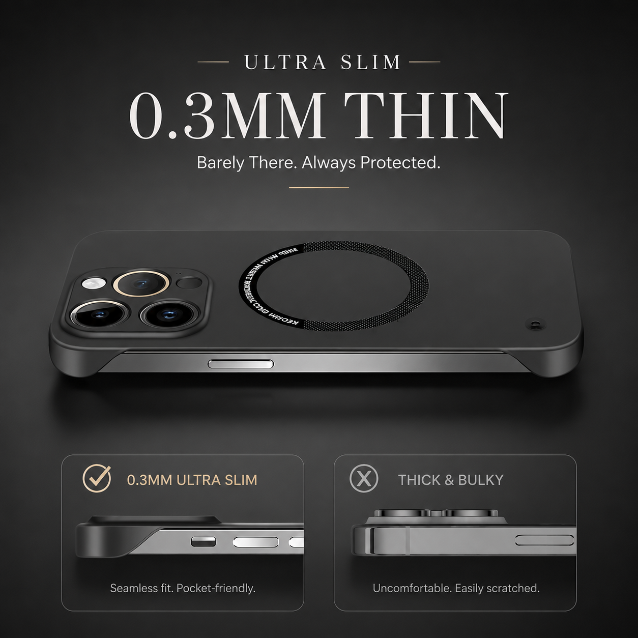Premium iPhone Case MagSafe Compatible Genuine Leather Cover Magnetic Shock Absorbing Protective Camera Lens Guard Slim Full Coverage Design