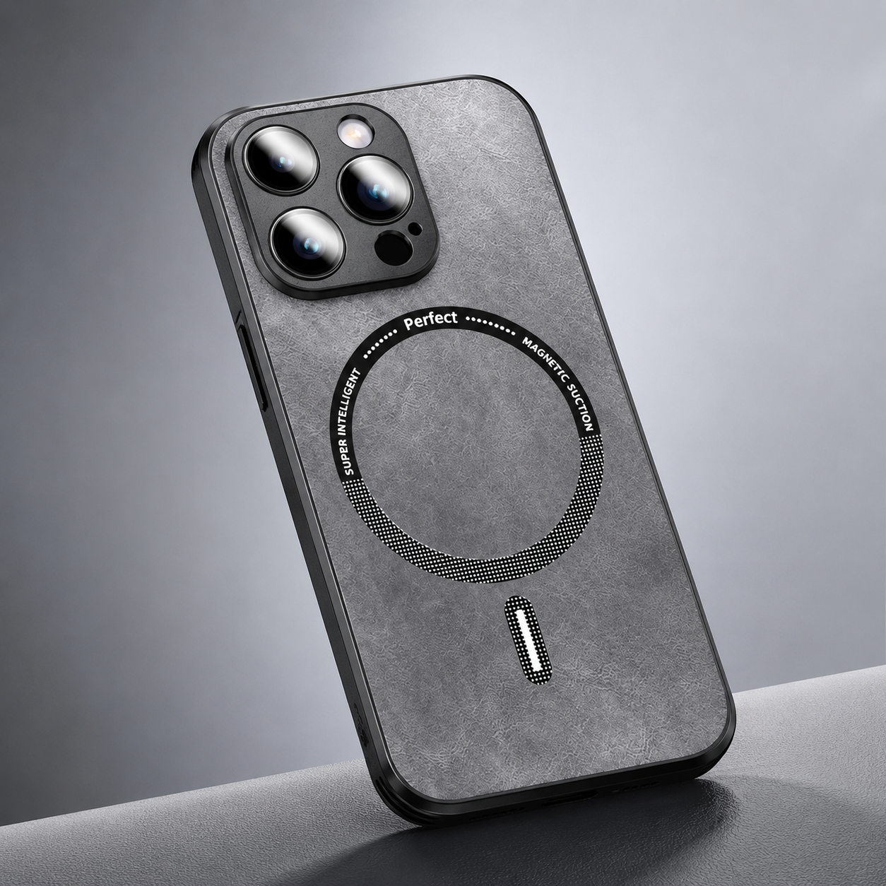 Premium iPhone Case MagSafe Compatible Genuine Leather Cover Magnetic Shock Absorbing Protective Camera Lens Guard Slim Full Coverage Design