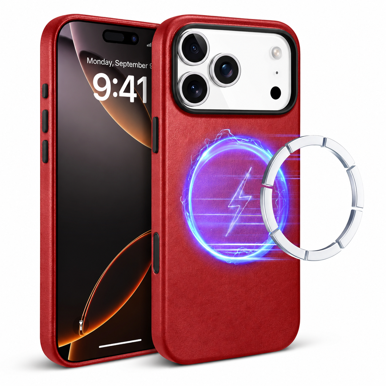 Premium iPhone Case MagSafe Compatible Genuine Leather Cover Shockproof Full Coverage Camera Protection Anti Fingerprint Non Slip Slim Fit Design