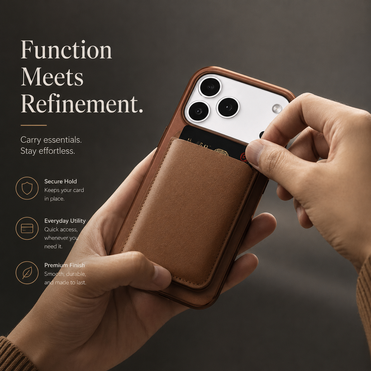 Premium iPhone Case MagSafe Compatible Genuine Leather Cover Shockproof Full Coverage Camera Protection Anti Fingerprint Non Slip Slim Fit Design